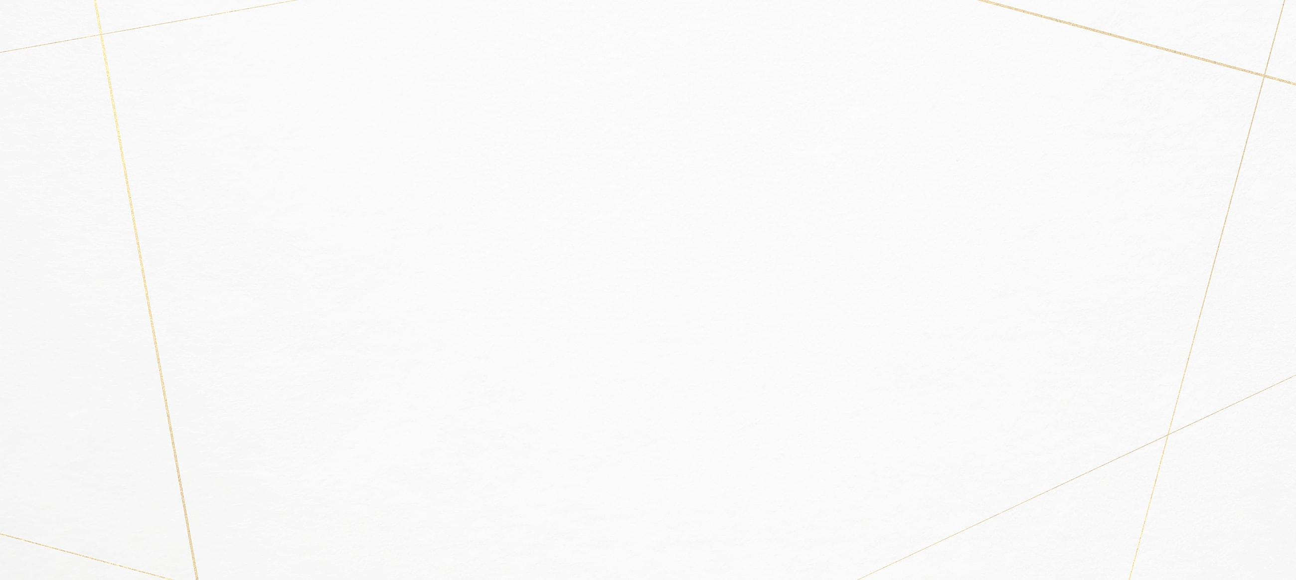 Minimalist white background with golden lines.
